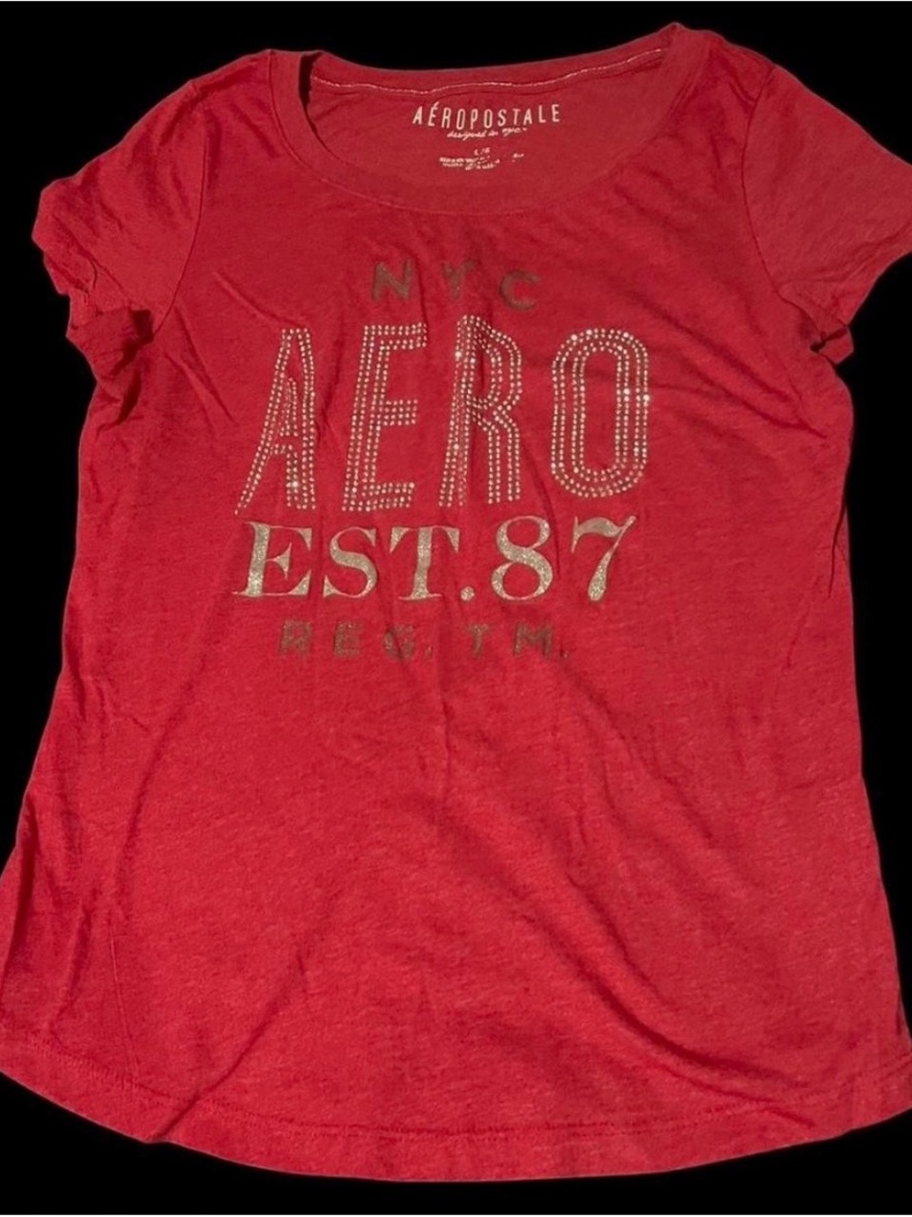 Aeropostale Women's Pink Graphic Tee - AERO EST.87